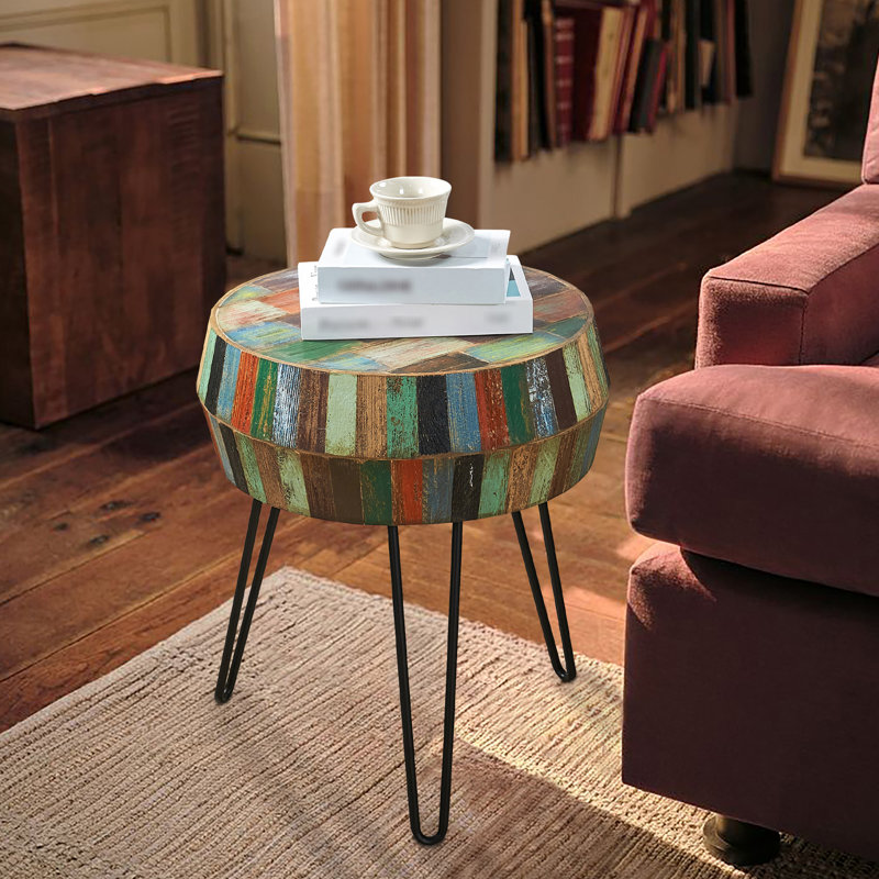 Demas Round Manufactured Wood End Table