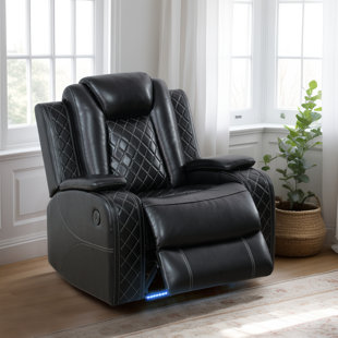 Fauteuil inclinable noir en similicuir 37,5 po