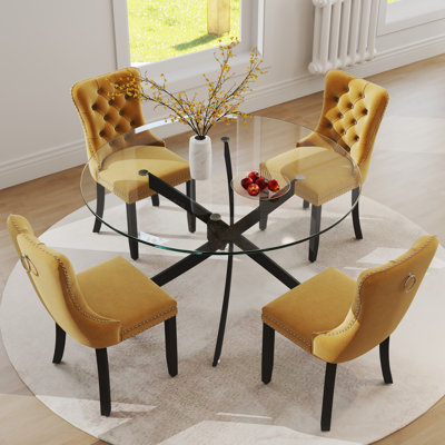 5 Piece Round Pedestal Dining Set