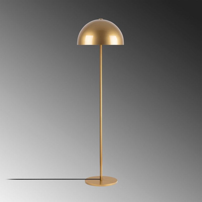 Modern Gold Floor Lamp, 40 x 40 x 60.6 in | Metal Body with Copper Finish, E27 Socket (Max 40W), 31 x 31 in Base | Elegant Design for Home, Hotel & Scandinavian Decor | 200 cm Cable, IP20 Rated