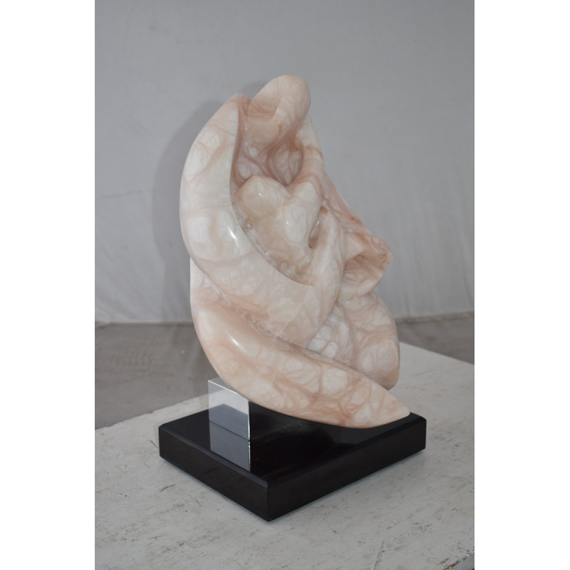 Vishakan Mother and Child Marble Sculpture mounted on carousel base  12" x 11" x 19"H