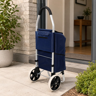 Chariot de magasinage pliable avec roulettes LifeSky: Chariot d'une capacité de 88 lb - Pliage compact en 3 étapes pour le coffre de la voiture - Sac imperméable amovible pour les personnes âgées et les appartements