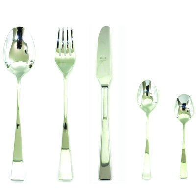 Italia Flatware Set with Moka Spoons - 30 Pieces - Stainless Steel
