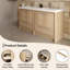 Meuble-lavabo double 72 po avec comptoir en résine blanc brillant, moderne ， Maison-313827046
