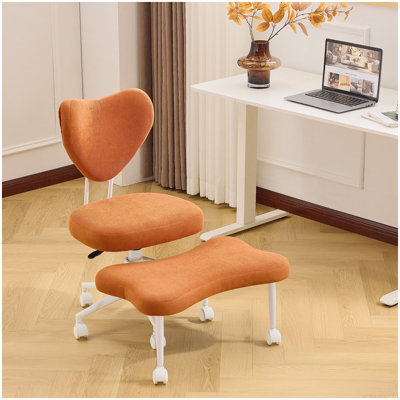Mercer41 Ergonomic Cross-Legged Seating Chair with Lumbar Support and Height-Adjustable Cushion, Perfect for Office Work and Meditation.