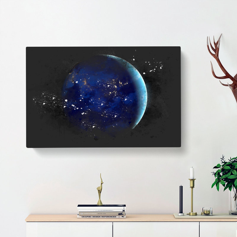 Earth View Of Asia And Australia - Wrapped Canvas Painting, 60cm H x 91cm W x 3cm D