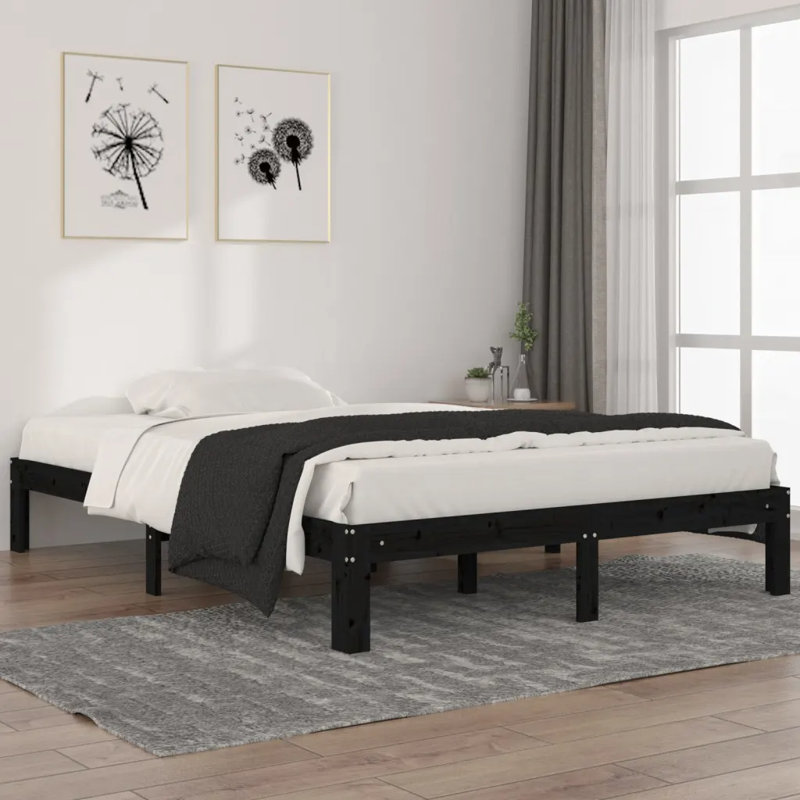 Bed Frame Solid Wood, European Double (140 x 200cm), Natural