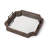 Hornbeck 23" Brown Hexagonal Wood and Mirrored Glass Serving Tray With Handles