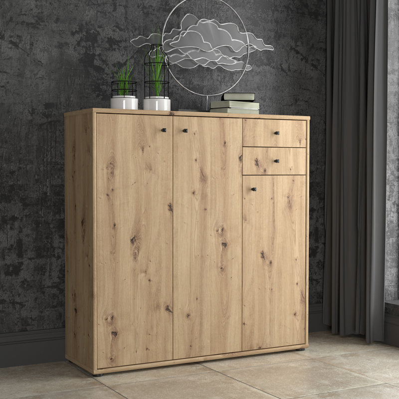 Amandla 108.8cm W 2 - Drawer Chest of Drawers, Artisan Oak