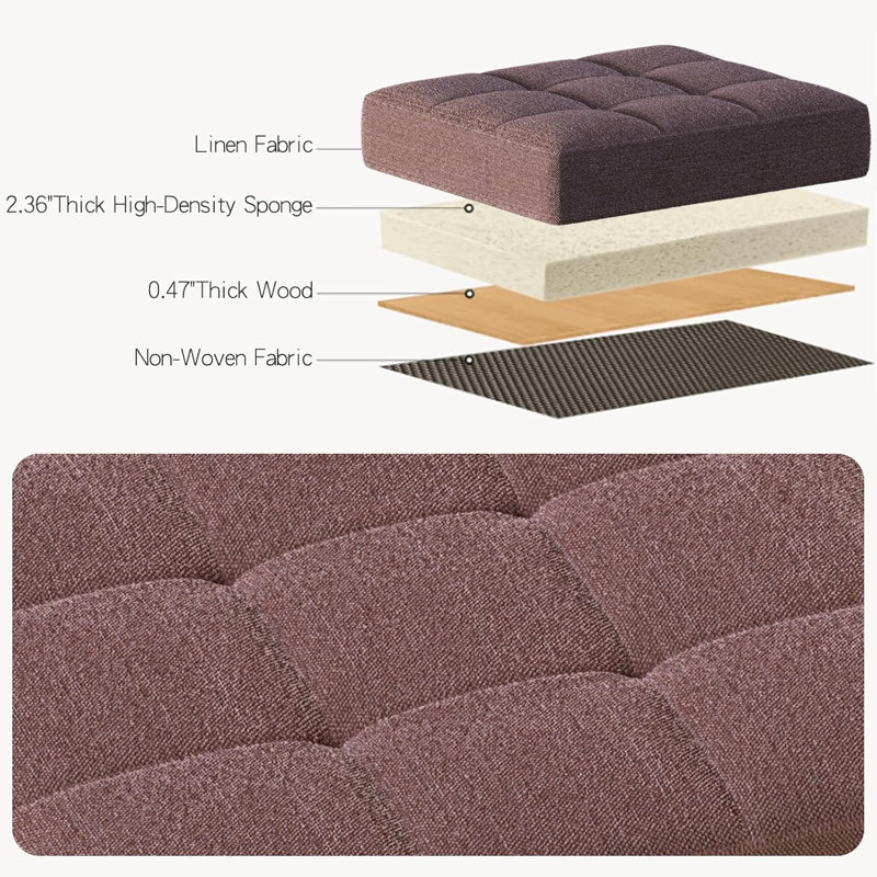 Living Room & Bedroom, Small Rectangular Stool, Soft Cushion For Comfort, Versatile Storage Solution