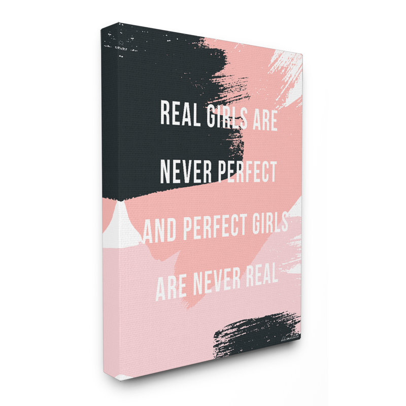 «Real Girls Are Never Perfect», art mural sur toile par House of Lulu, H 20 po x l 16 po x P 1,5 po, Toile tendue
