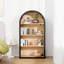 Black Arched 4 Storage Shelf, 43" Height, Stylish Appearance, Stable Build, Great For Home Display 44.44" Tall, Material, Tipping Kits, Study Room Essential