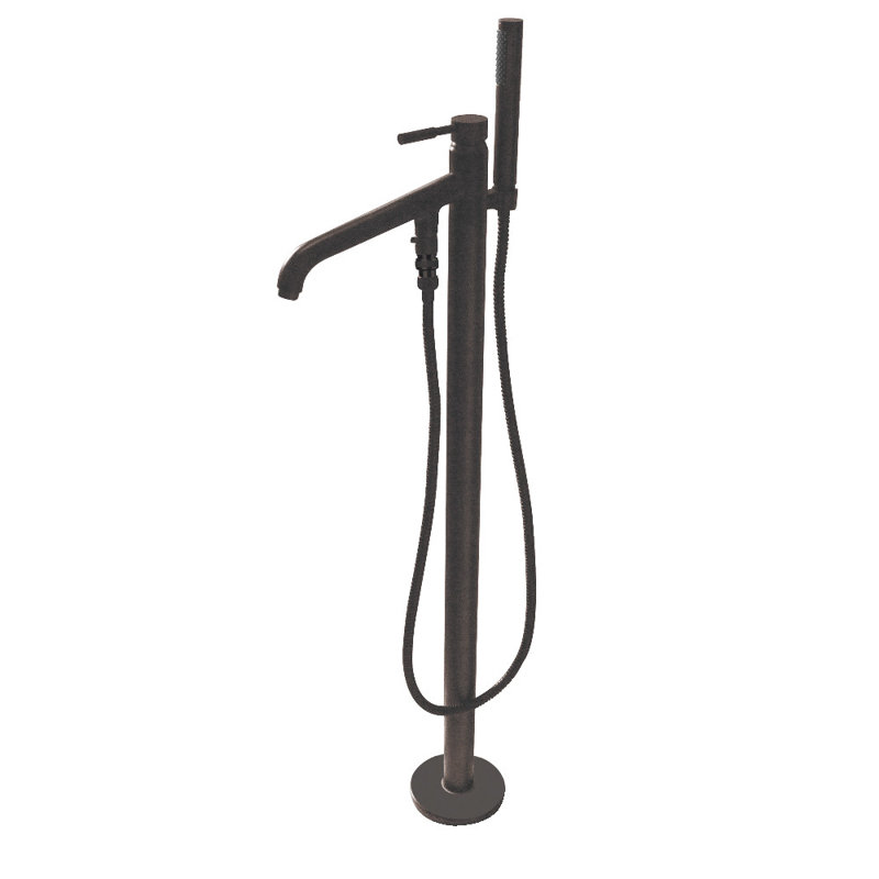 Kingston Brass Concord Single-Handle 1-Hole Freestanding Tub Faucet with Hand Shower, Oil Rubbed Bronze