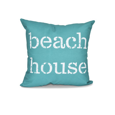 Beach House Outdoor Square Pillow Cover and Insert