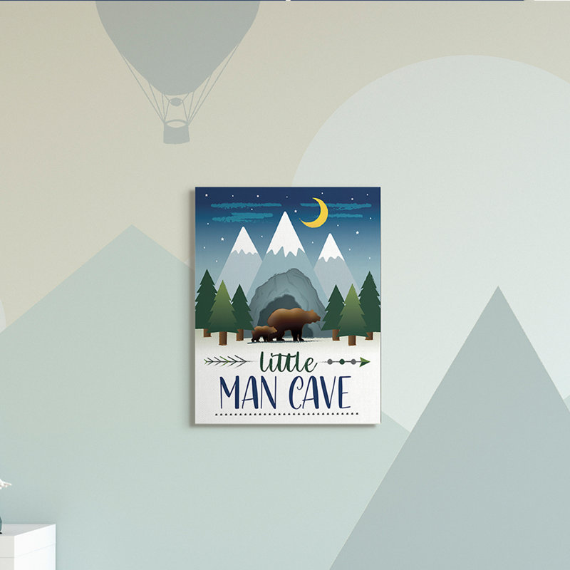 «Alei Little Man», signe de la grotte, ours marchant dans les montagnes, art, Estampe numérique Farmhouse