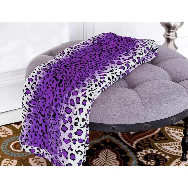 Couverture luxueuse à imprimé zébré, Purple, Très grand