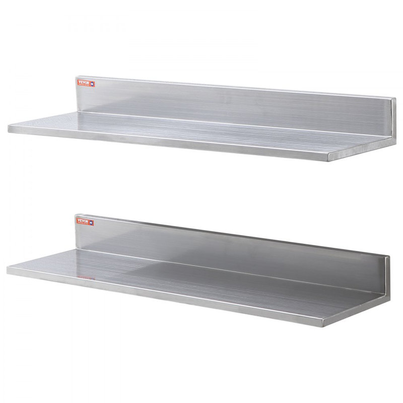 L-Shaped Metal Floating Shelf, 3.4" H x 30" W x 8.6" D