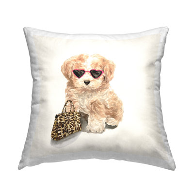 Stupell Industries Fashionista Glam Puppy Printed Throw Pillow by Masey St. Studios