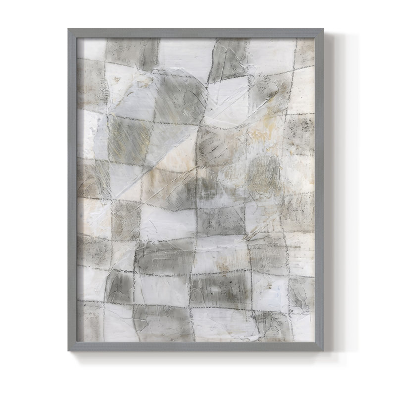 Rustic Textile I Framed Print - Solid Wood, Gray, 15" H x 12" W