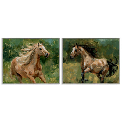  «Trotting Horse visages», ensemble de 2 giclées par Victoria Barnes