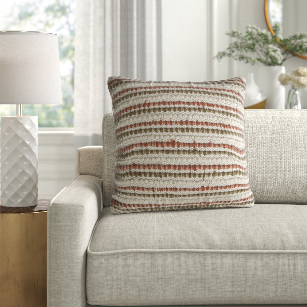 Allentown 20" x 20" Linen Pillow Cover & Insert, Ivory