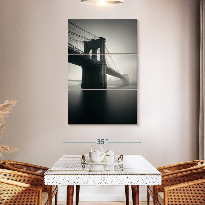 Brume sur le pont de Brooklyn, H 38 po x l 24 po