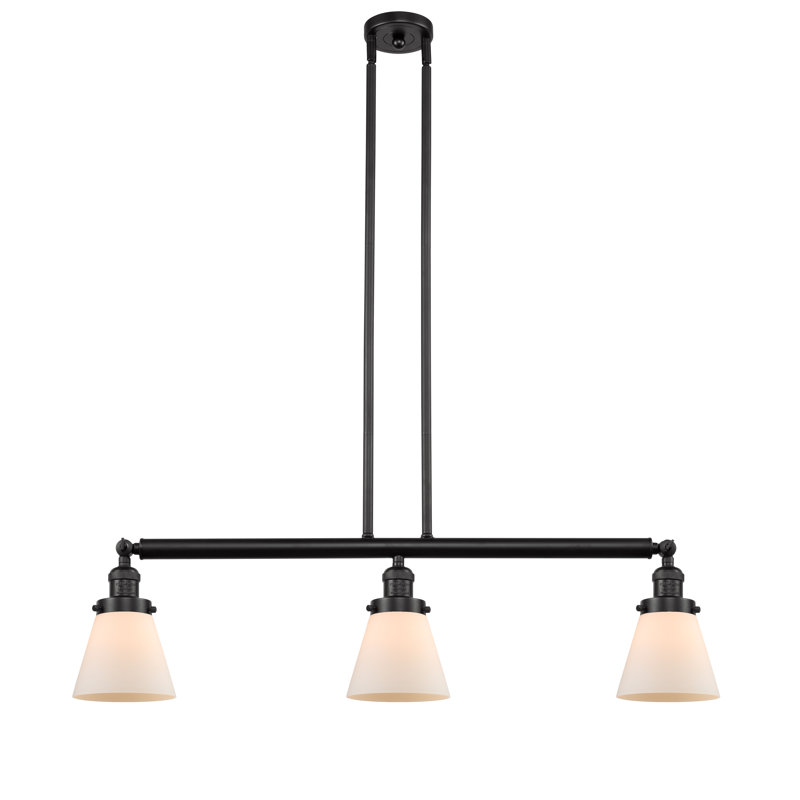 Montano 3 - Light Kitchen Island Pendant, Matte White Cased, No Bulb Included, Oil Rubbed Bronze