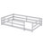 Twin Size Floor Bed, Montessori Floor Bed With Fence, Kids Montessori Bed Twin Size, Wood Montessori Floor Bed For Kids, Girls, Boys ,gray.