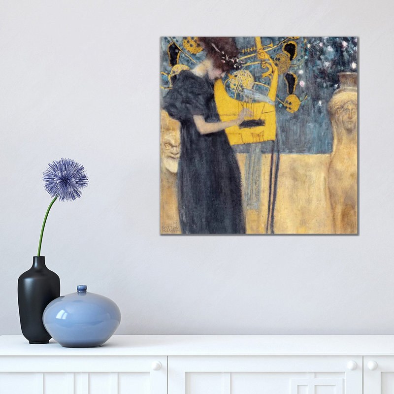 Musik 1895 by Gustav Klimt - Wrapped Canvas Gallery-Wrapped Canvas Giclée, 45.72 cm H x 45.72 cm W x 1.91 cm D