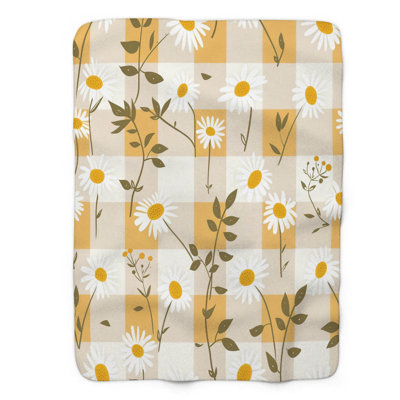 Daisy Stripe - 1 Piece Premium Sherpa Blanket