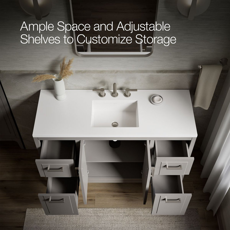 Seer 48.13" Single Bathroom Vanity Set, Mohair Gray