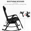 Chaises longues berçantes 2 pièces, inclinable zéro gravité avec oreiller, porte-gobelet et téléphone, structure en acier noir et solide, idéale pour les chaises longues à l'extérieur, support inclinable pliable. Noir