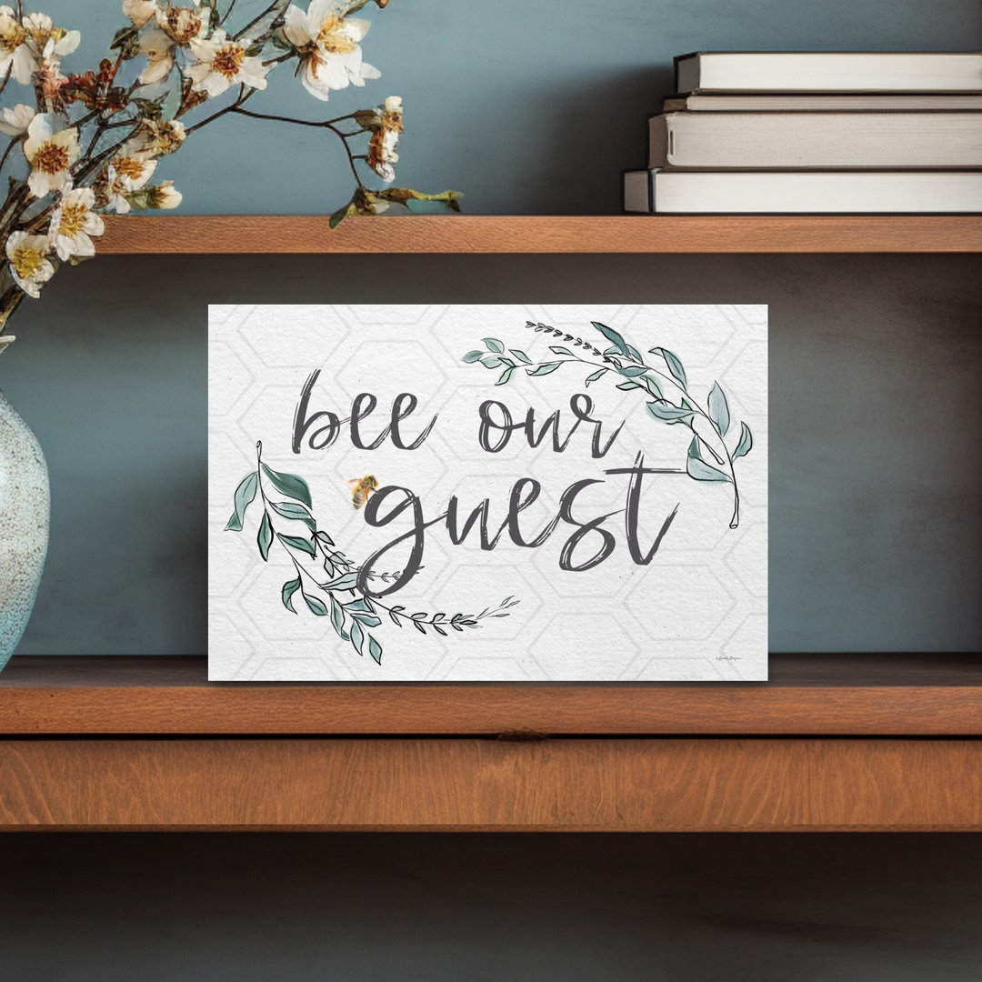 Bee Our Guest Whimsical Contemporary Bee Spring Wall Art Print