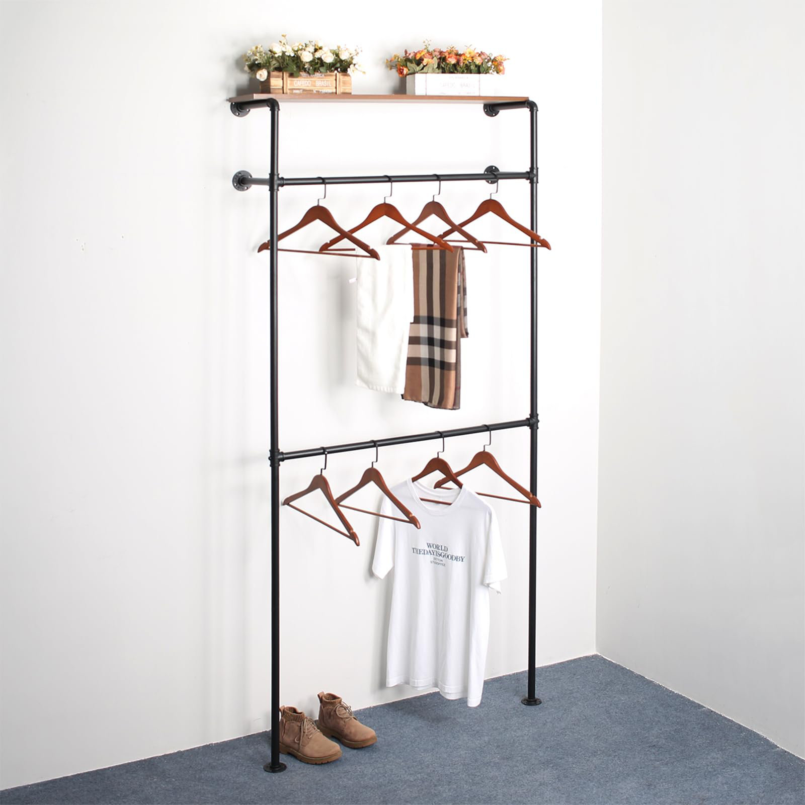 Extension Industrial Pipe Clothing Rack Wayfair