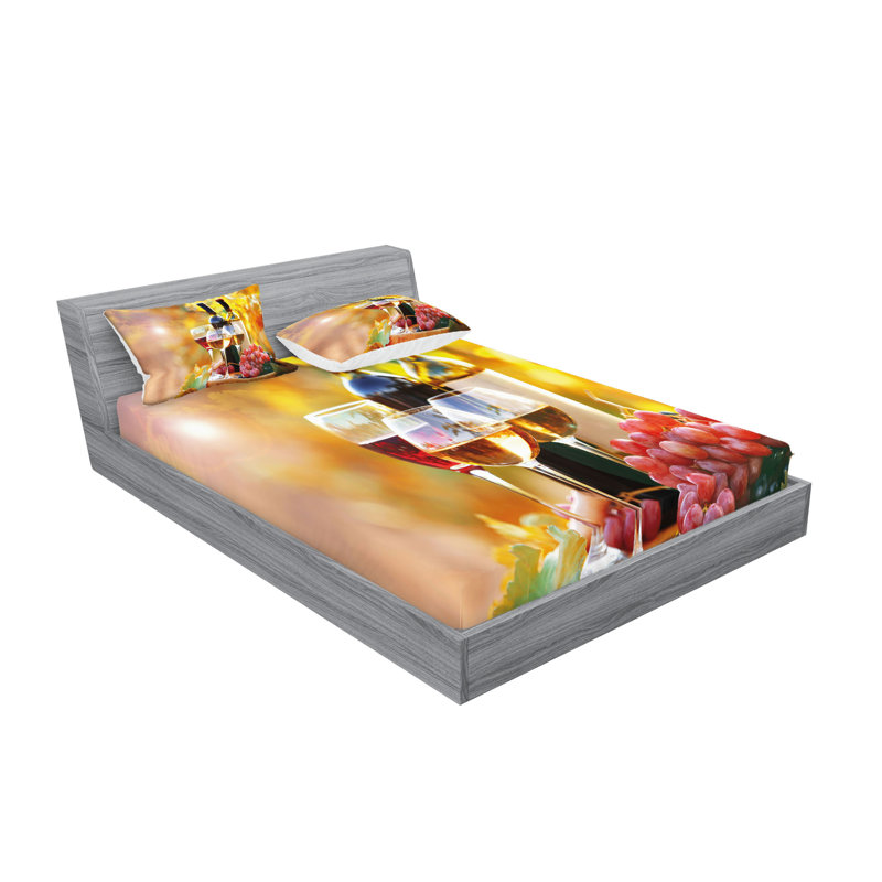 Drap-housse et coussin décoratif Ambesonne, Ensemble de draps pour très grand lit californien