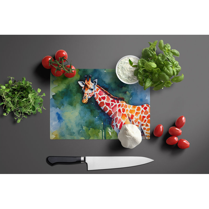 Giraffe Glass Cutting Board Large