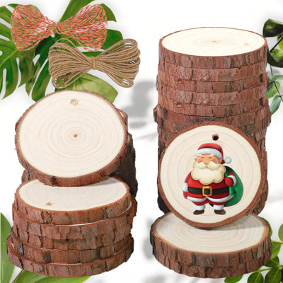 30-Piece Natural Wood Slices Kit, 2.4-2.8 Inches