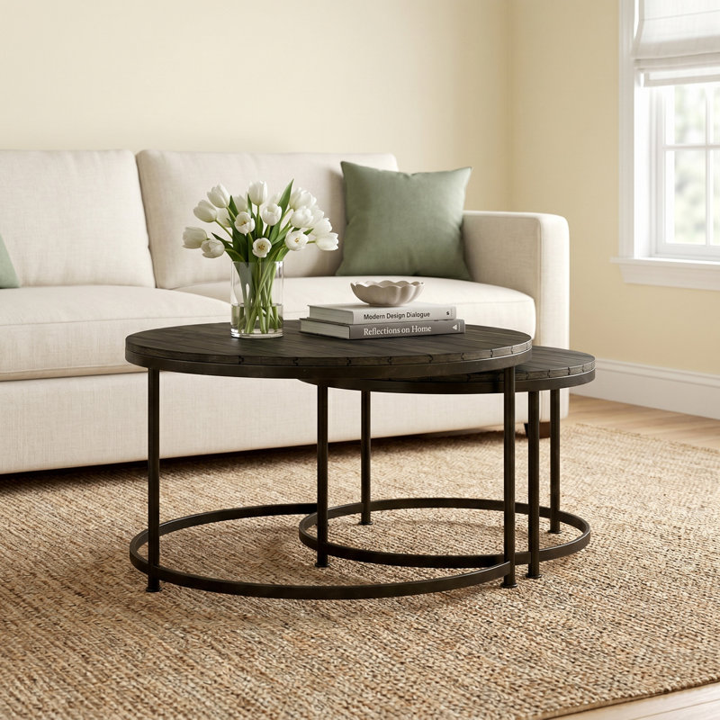 Debbi Solid Wood Top Nesting Coffee Table