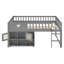 Lit mezzanine en bois avec étagères, placards, barrières de sécurité et sommier à lattes-1753170256-1753170257