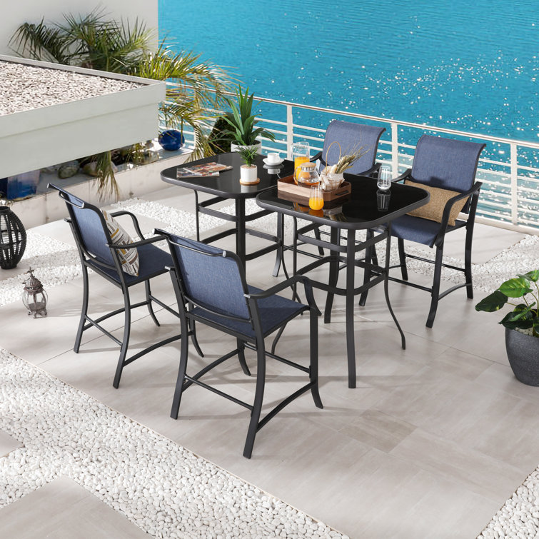4 - Person Metal Patio Dining Set with Square Table