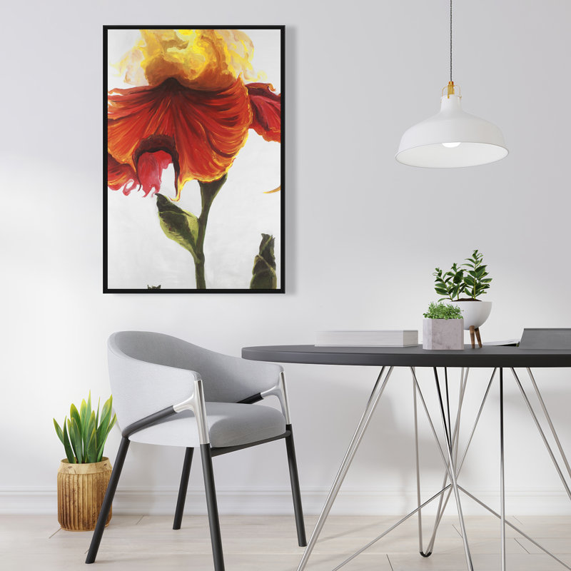 Fleur de lys en fleurs - Toile encadrée orange, décoration intérieure