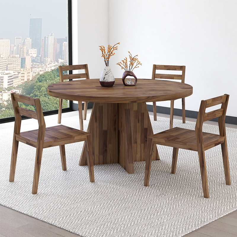 Ensemble de table de salle à manger en bois massif de style américain, 7