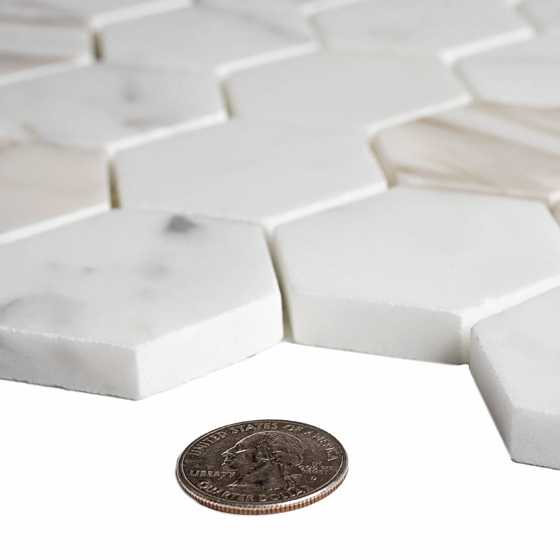 Zebra Hexagonal Tile, Calacatta Gold