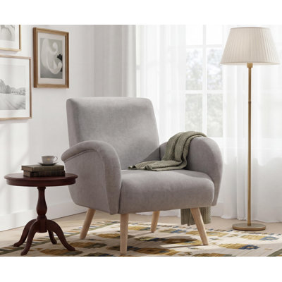 Rew Modern Upholstered Accent Chair Armchair Fabric Reading Living Room Side Chair