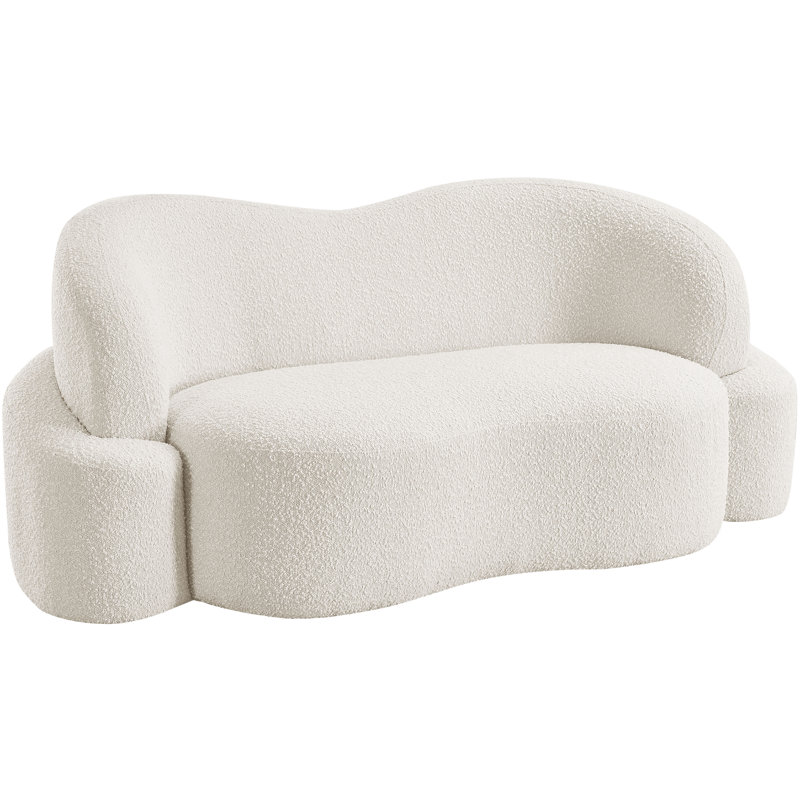 Hooda Upholstered 68'' Loveseat, Cream Boucle Fabric
