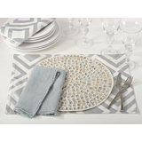 Bora Bora Design Glass Embroidered Round Placemat