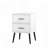 Modern 2-Drawer White Nightstand With Metal Legs And Handles For Bedroom Or Living Room