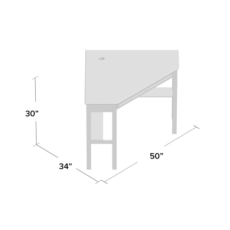 Corner Writing Desk, White