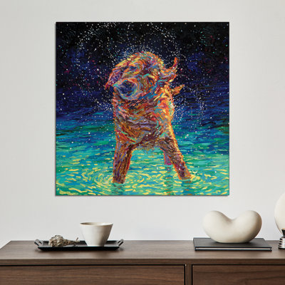 Steelpix Metal Canvas -  Moonlight Swim By Iris Scott Wall Art Print
