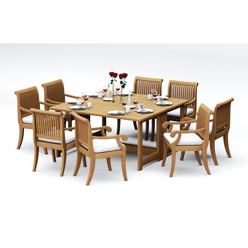 Ensemble de table d'extérieur carré L 59 po Giva, 8